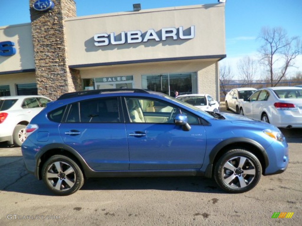 2014 XV Crosstrek Hybrid - Quartz Blue Pearl / Ivory photo #8