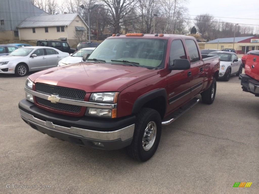 2004 Silverado 2500HD LT Crew Cab 4x4 - Sport Red Metallic / Tan photo #1