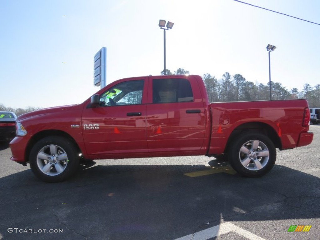 2014 1500 Express Crew Cab 4x4 - Flame Red / Black/Diesel Gray photo #4