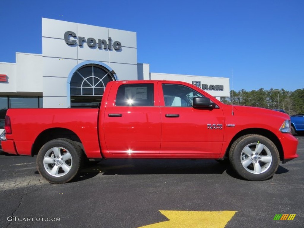 2014 1500 Express Crew Cab 4x4 - Flame Red / Black/Diesel Gray photo #8