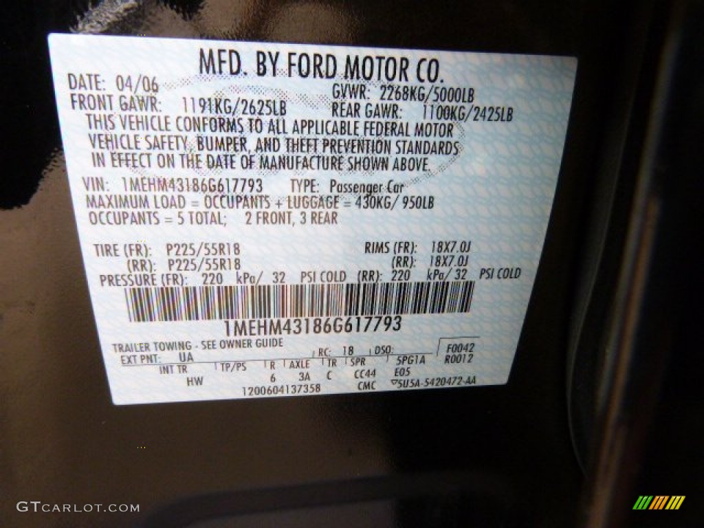 2006 Montego Premier AWD - Black / Charcoal Black photo #20