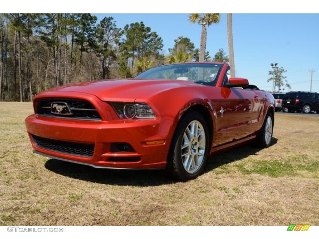 2013 Mustang V6 Premium Convertible - Red Candy Metallic / Stone photo #1