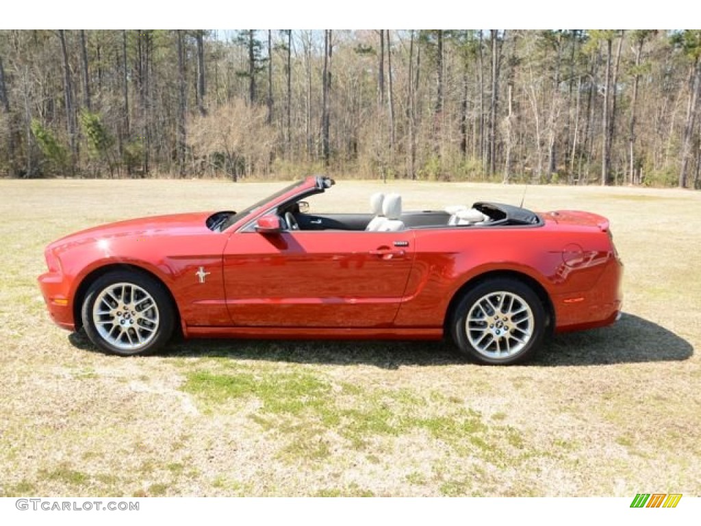 2013 Mustang V6 Premium Convertible - Red Candy Metallic / Stone photo #8