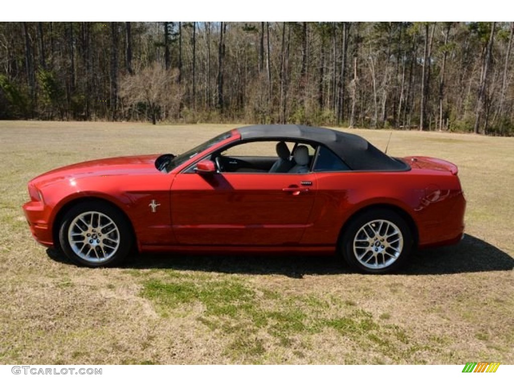 2013 Mustang V6 Premium Convertible - Red Candy Metallic / Stone photo #24