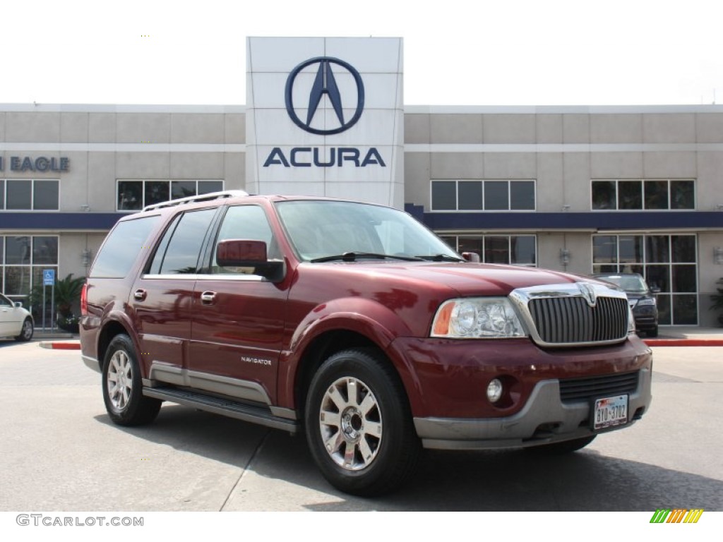 2004 Navigator Luxury - Merlot Red Metallic / Light Parchment photo #1