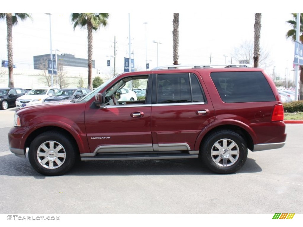 2004 Navigator Luxury - Merlot Red Metallic / Light Parchment photo #5