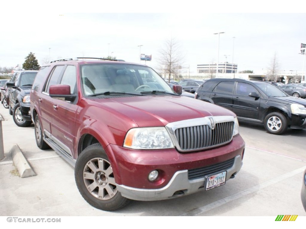 2004 Navigator Luxury - Merlot Red Metallic / Light Parchment photo #9