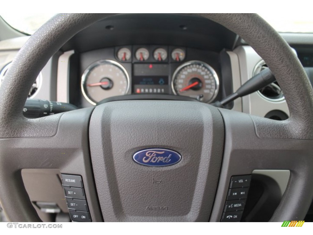 2010 Ford F150 XL SuperCab Medium Stone Steering Wheel Photo #91307131