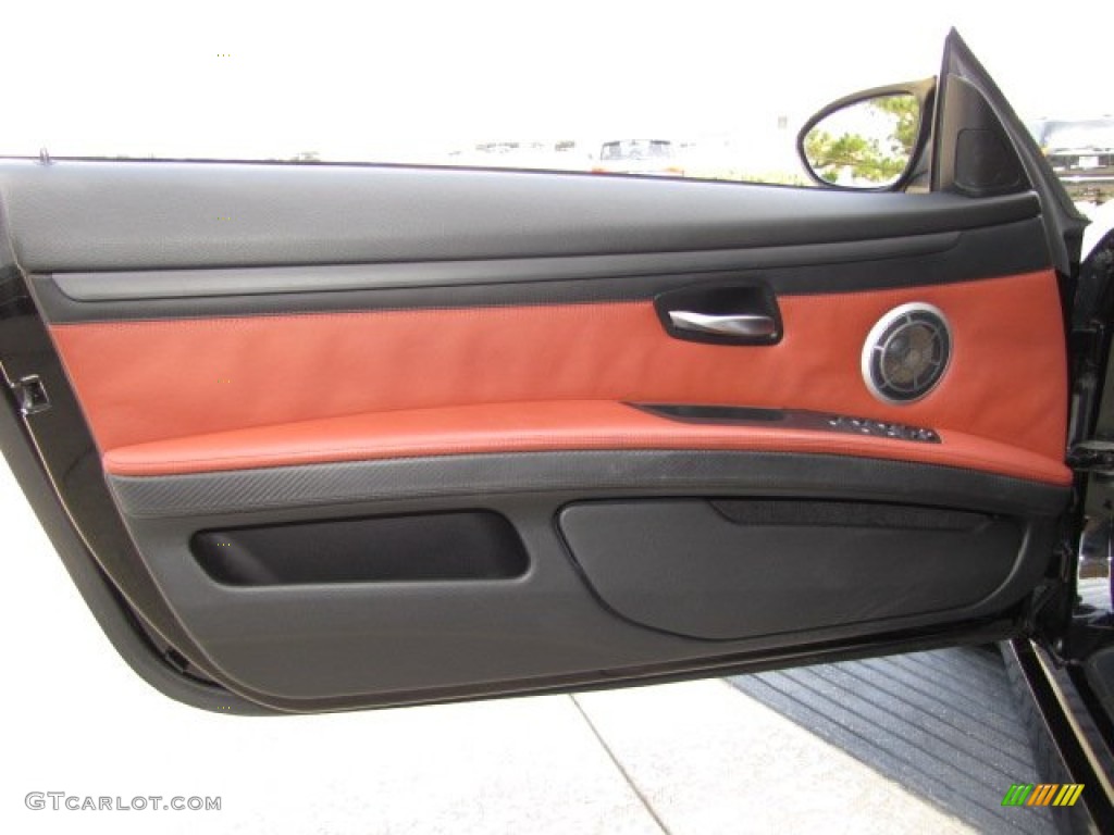 2012 BMW M3 Convertible Fox Red/Black/Black Door Panel Photo #91309248