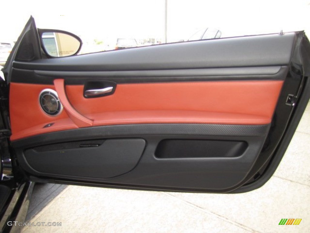 2012 BMW M3 Convertible Fox Red/Black/Black Door Panel Photo #91309275