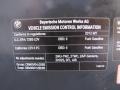 2012 BMW M3 Convertible Info Tag