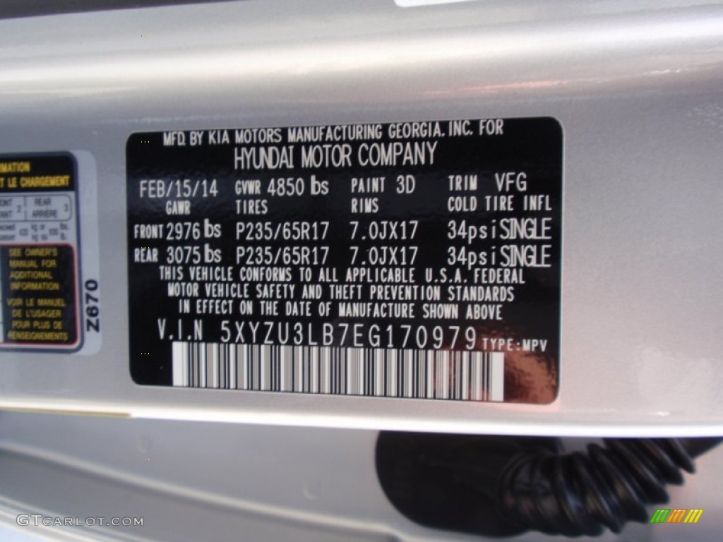 2014 Santa Fe Sport FWD - Moonstone Silver / Gray photo #33