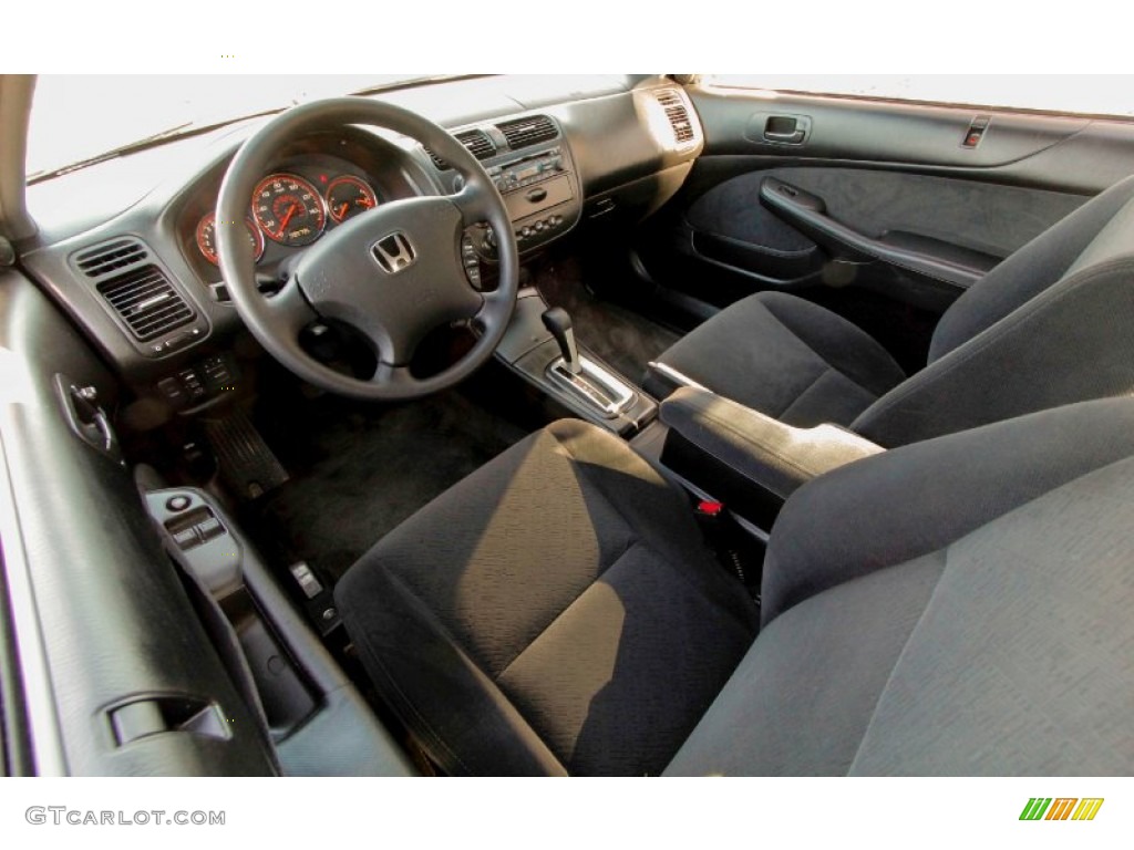 Black Interior 2004 Honda Civic EX Coupe Photo #91314326