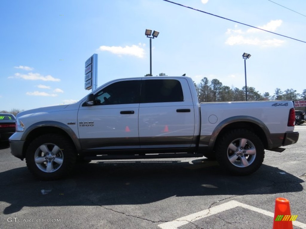 2013 1500 Outdoorsman Crew Cab 4x4 - Bright White / Canyon Brown/Light Frost Beige photo #4
