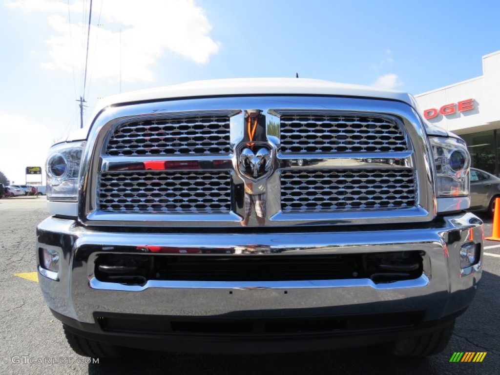 2014 2500 Laramie Mega Cab 4x4 - Bright White / Canyon Brown/Light Frost Beige photo #2