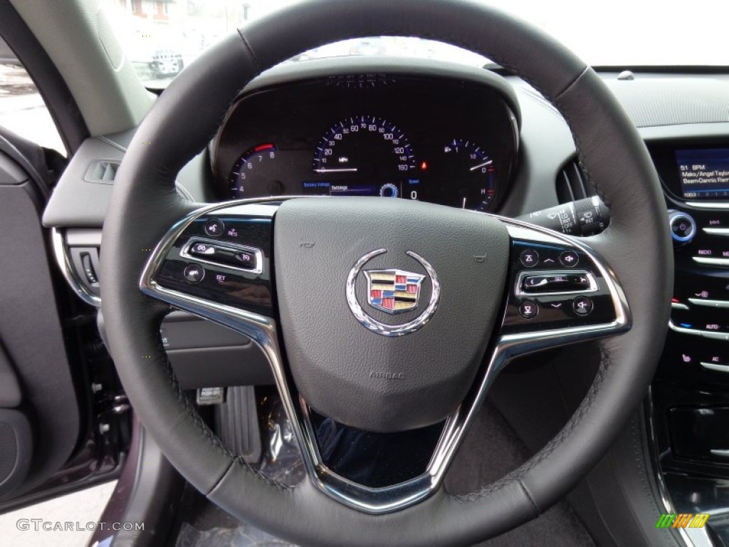 2014 Cadillac ATS 2.0L Turbo AWD Jet Black/Jet Black Steering Wheel Photo #91321099
