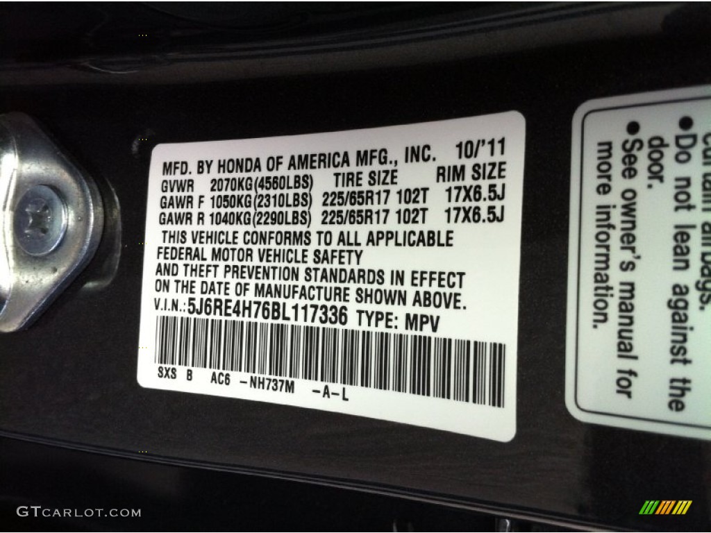 2011 CR-V EX-L 4WD - Polished Metal Metallic / Black photo #26