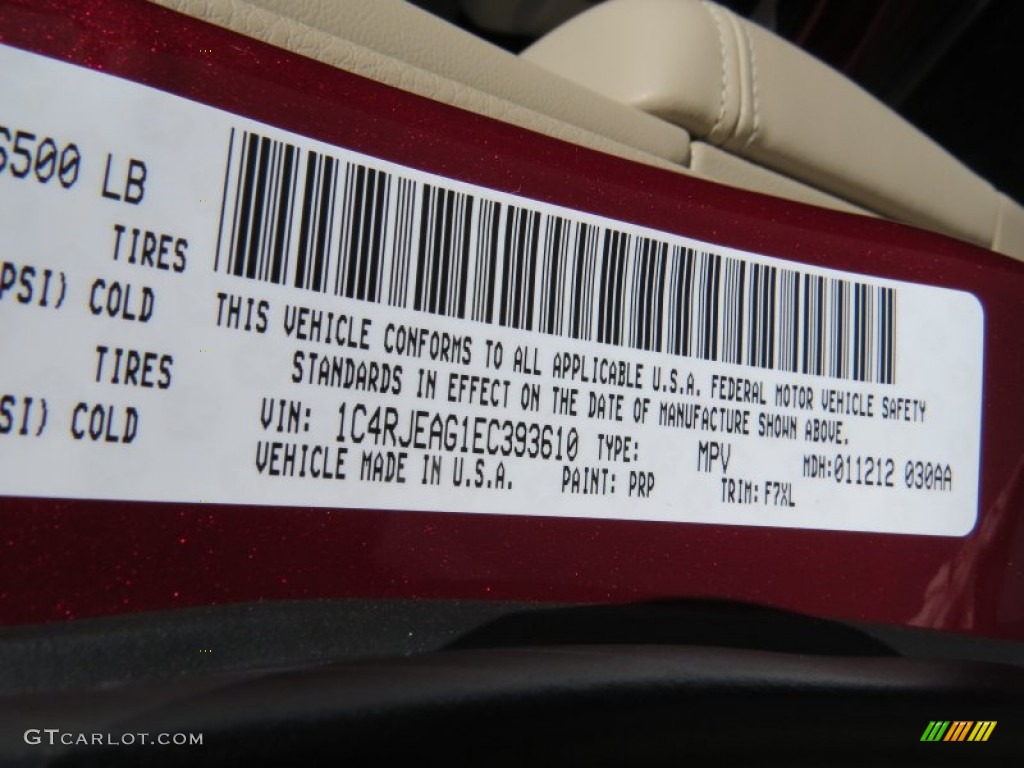 2014 Grand Cherokee Laredo - Deep Cherry Red Crystal Pearl / New Zealand Black/Light Frost photo #11