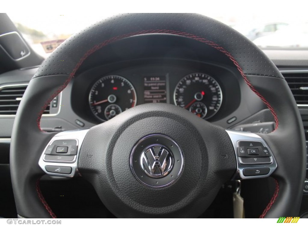 2014 Volkswagen Jetta GLI Autobahn Titan Black Steering Wheel Photo #91326940