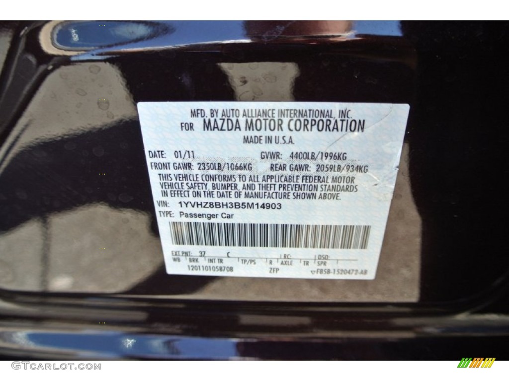 2011 MAZDA6 i Sport Sedan - Black Cherry Metallic / Beige photo #7