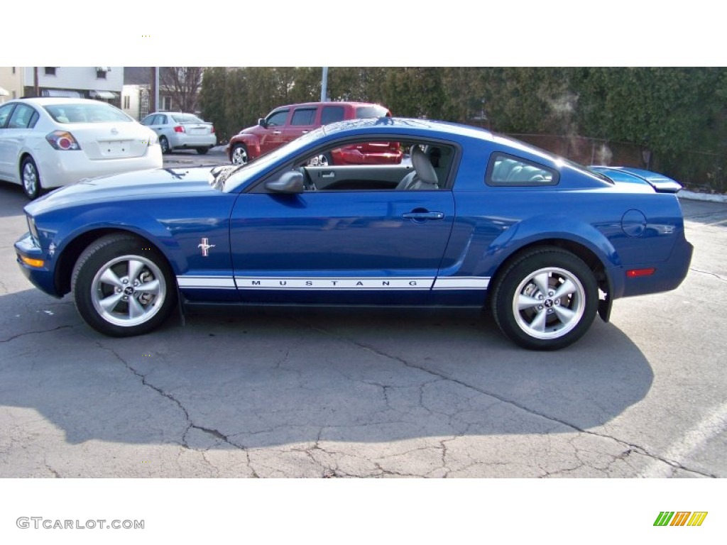 2007 Mustang V6 Premium Coupe - Vista Blue Metallic / Light Graphite photo #8