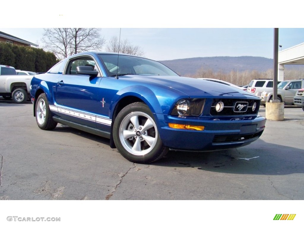 2007 Mustang V6 Premium Coupe - Vista Blue Metallic / Light Graphite photo #20
