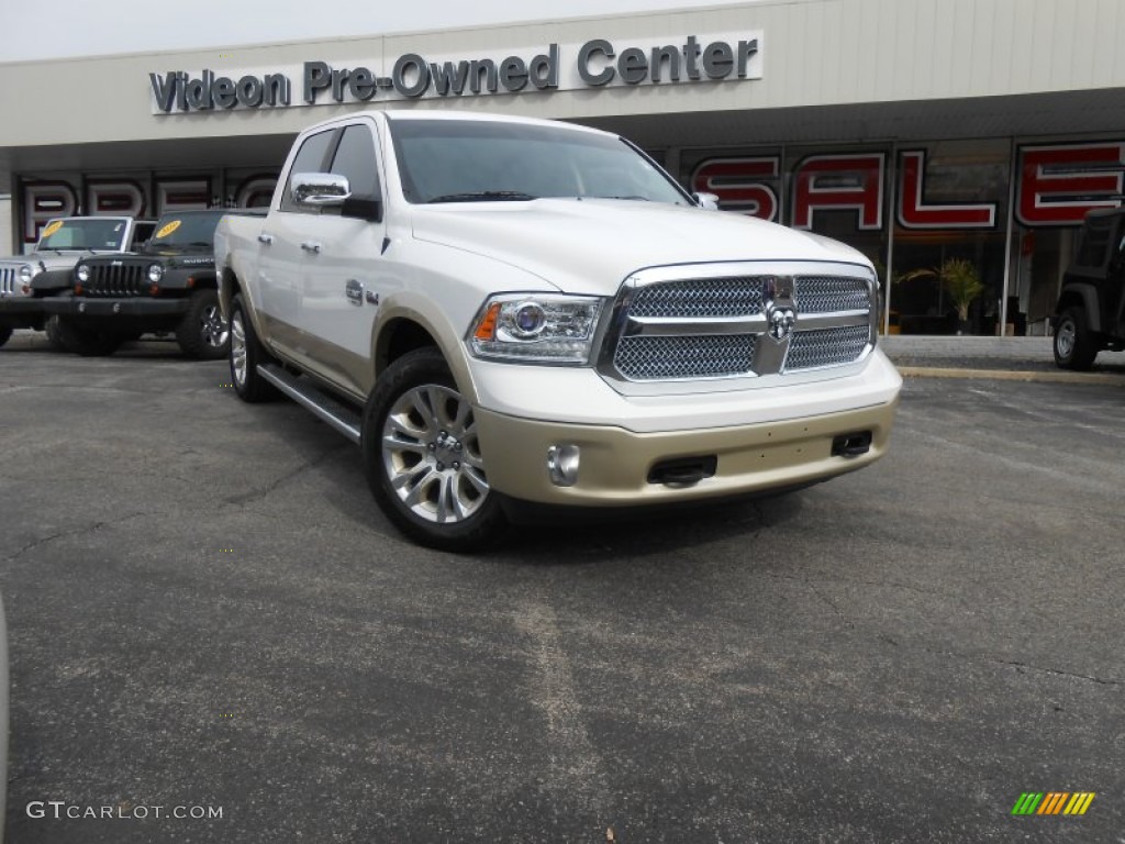 2013 1500 Laramie Longhorn Crew Cab 4x4 - Bright White / Longhorn Black/Cattle Tan photo #1