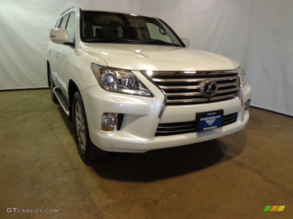 2013 LX 570 - Starfire White Pearl / Black/Mahogany Accents photo #2