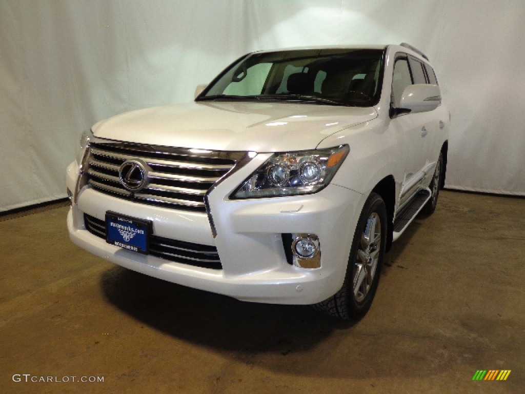 2013 LX 570 - Starfire White Pearl / Black/Mahogany Accents photo #4