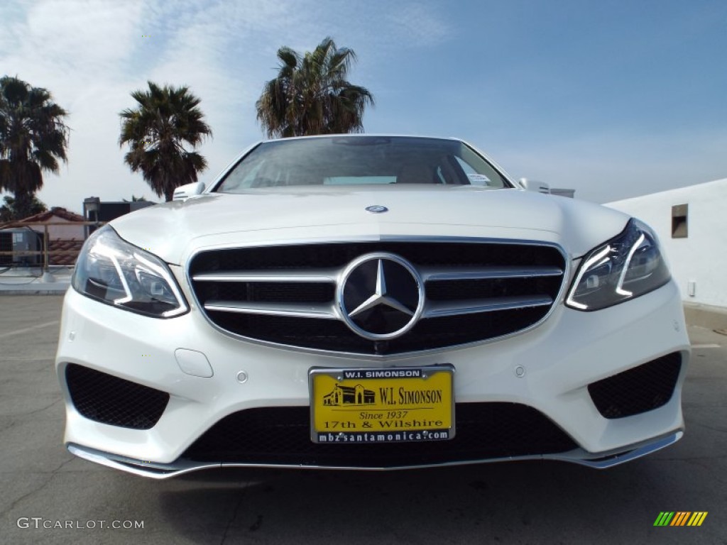 2014 E 350 Sport Sedan - Diamond White Metallic / Silk Beige/Espresso Brown photo #2
