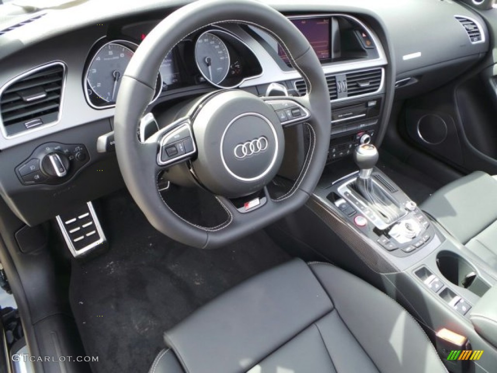 Black Interior 2014 Audi S5 3.0T Premium Plus quattro Cabriolet Photo #91339280