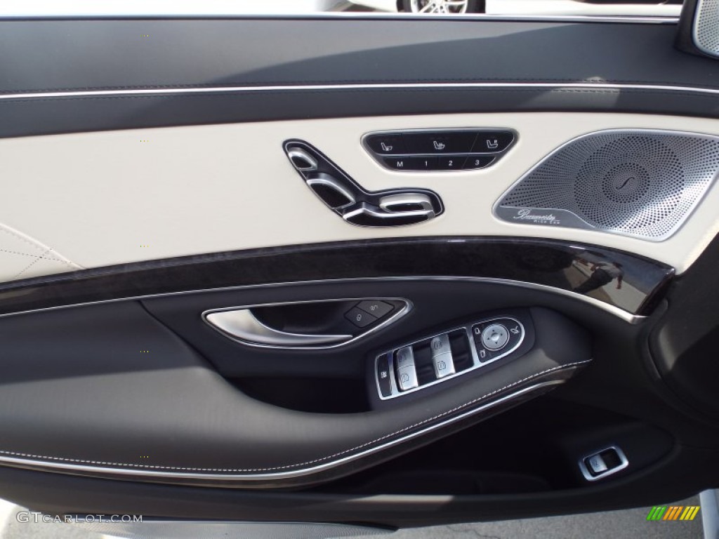2014 Mercedes-Benz S 550 Sedan Porcelain/Black Exclusive Door Panel Photo #91341275