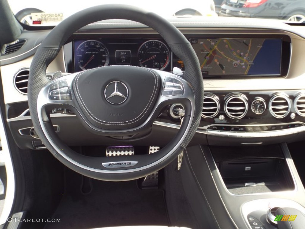 2014 Mercedes-Benz S 63 AMG 4MATIC Sedan Porcelain/Black Exclusive Dashboard Photo #91341665