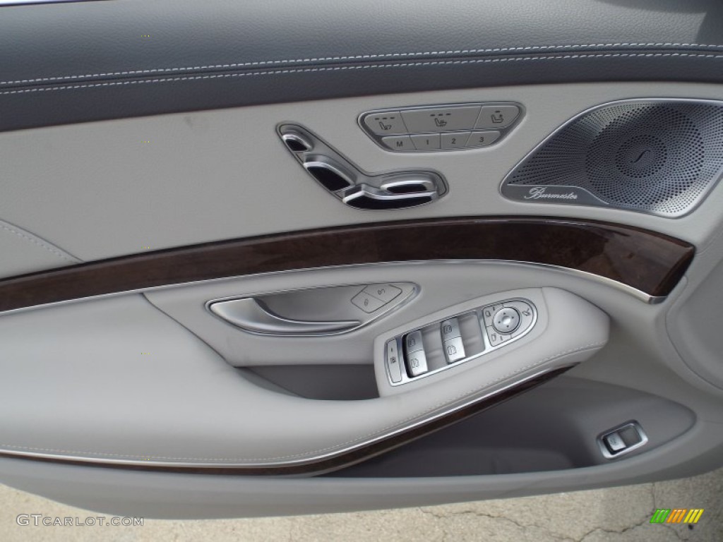 2014 Mercedes-Benz S 550 Sedan Crystal Grey/Seashell Grey Door Panel Photo #91342379