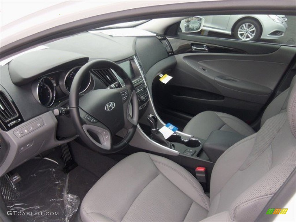 2014 Sonata Limited - Pearl White / Gray photo #6