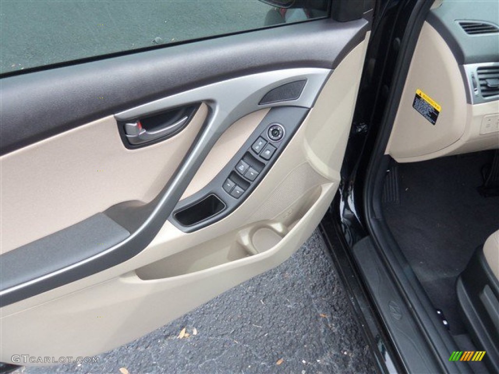 2014 Elantra SE Sedan - Black / Beige photo #5