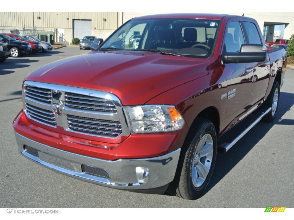 2014 1500 SLT Crew Cab 4x4 - Deep Cherry Red Crystal Pearl / Canyon Brown/Light Frost Beige photo #1