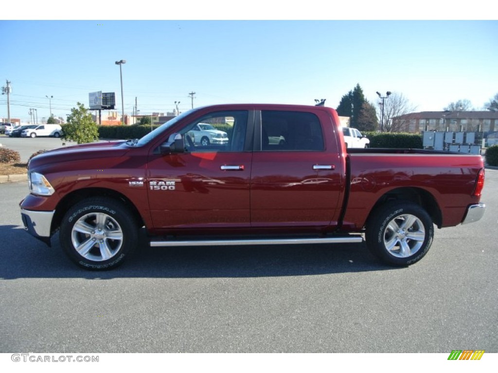 2014 1500 SLT Crew Cab 4x4 - Deep Cherry Red Crystal Pearl / Canyon Brown/Light Frost Beige photo #3