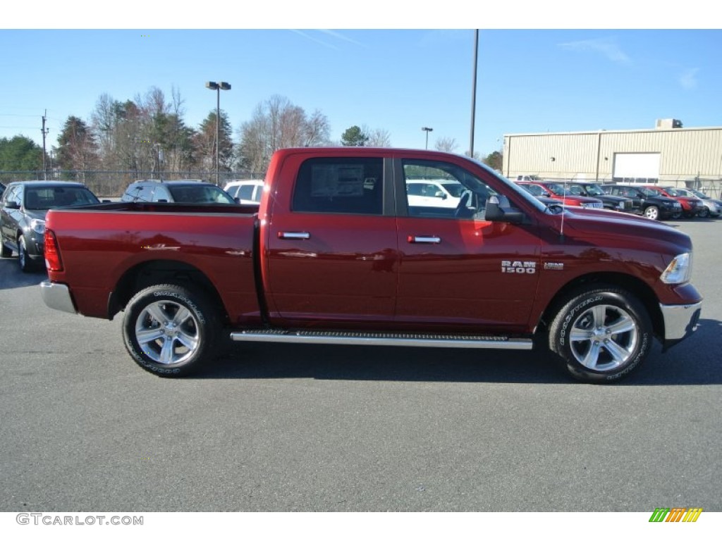 2014 1500 SLT Crew Cab 4x4 - Deep Cherry Red Crystal Pearl / Canyon Brown/Light Frost Beige photo #6