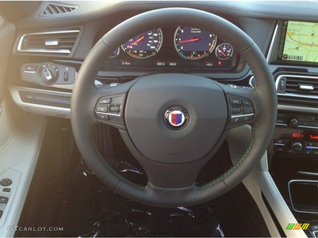 2014 BMW 7 Series ALPINA B7 Ivory White/Black Steering Wheel Photo #91350915