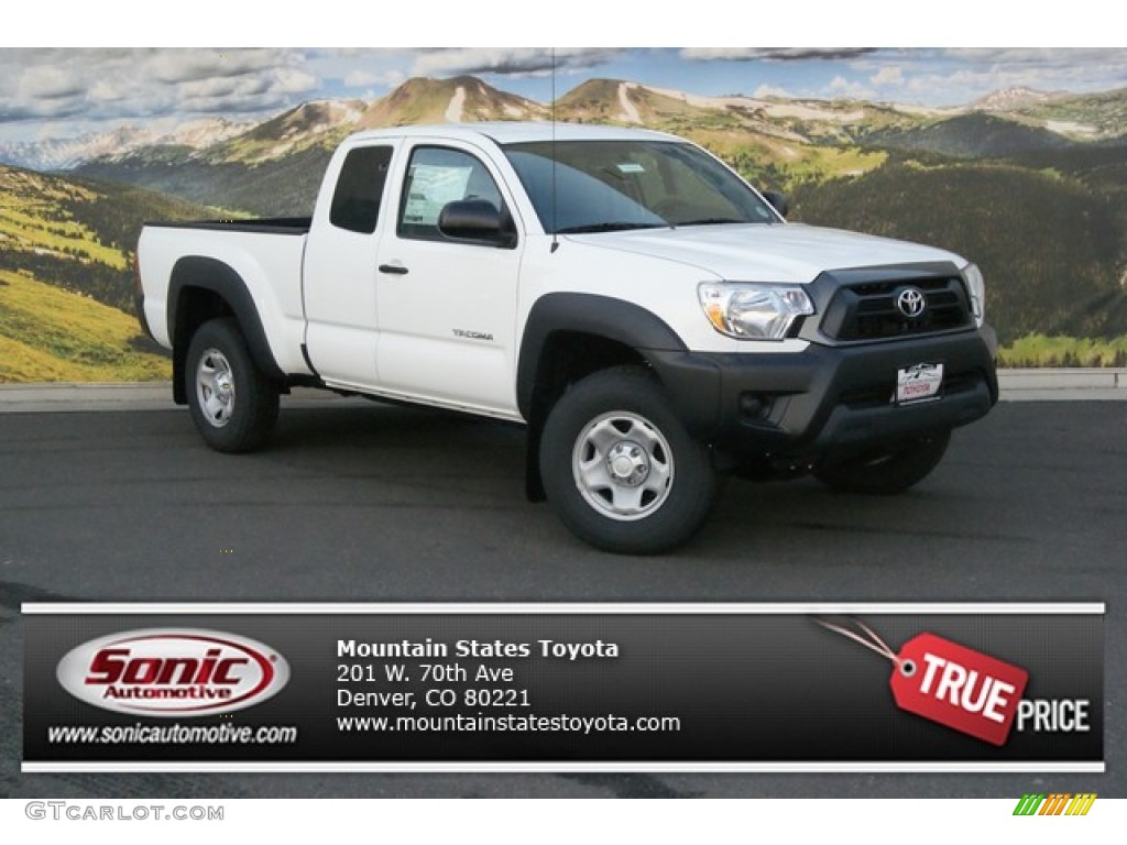 2014 Tacoma Access Cab 4x4 - Super White / Graphite photo #1