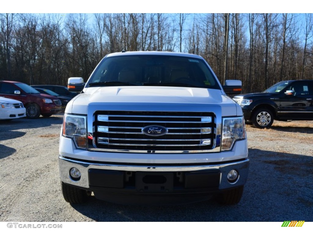 2014 F150 Lariat SuperCrew - White Platinum / Pale Adobe photo #4