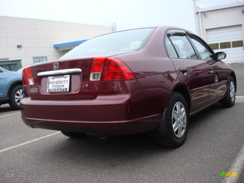 2003 Civic LX Sedan - Radiant Ruby Pearl / Beige photo #3