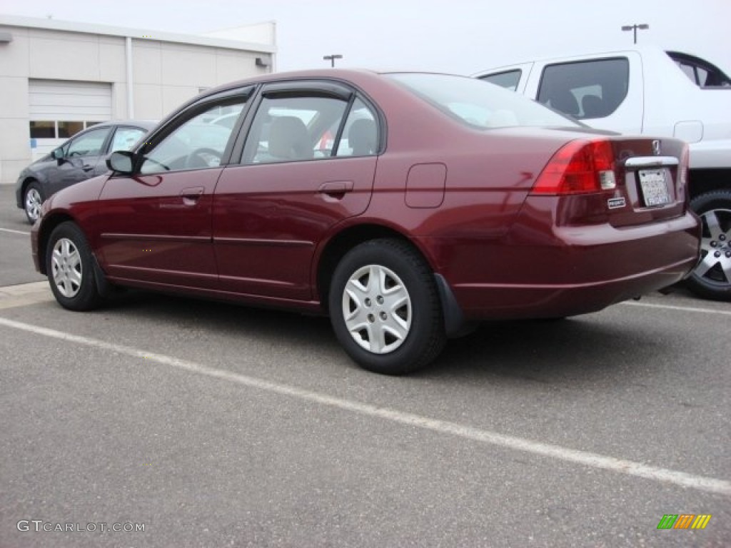 2003 Civic LX Sedan - Radiant Ruby Pearl / Beige photo #4