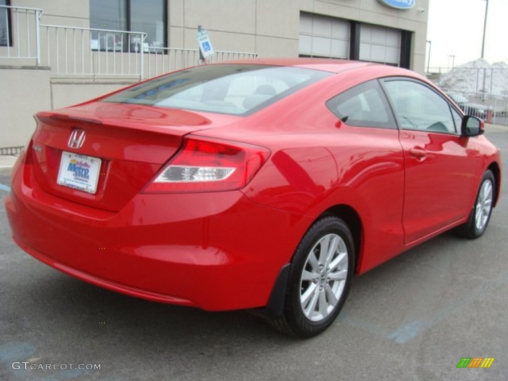 2012 Civic EX-L Coupe - Rallye Red / Stone photo #4