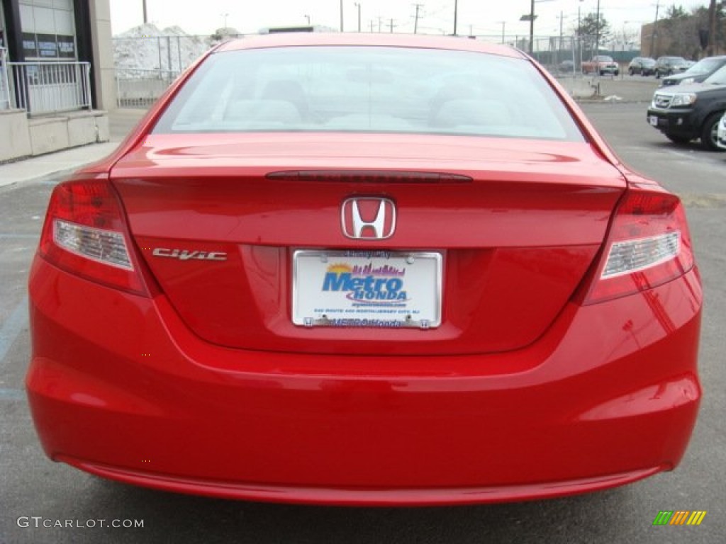 2012 Civic EX-L Coupe - Rallye Red / Stone photo #5