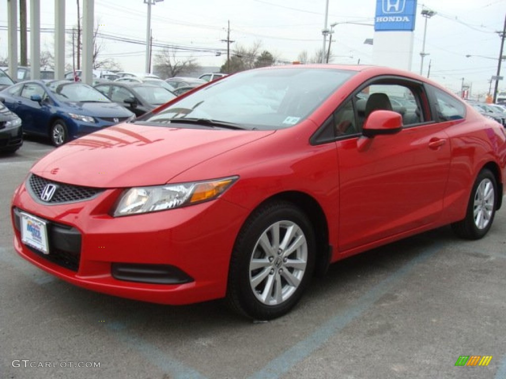 2012 Civic EX-L Coupe - Rallye Red / Stone photo #7