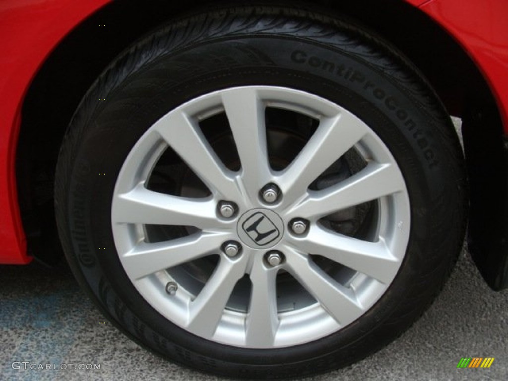 2012 Civic EX-L Coupe - Rallye Red / Stone photo #16