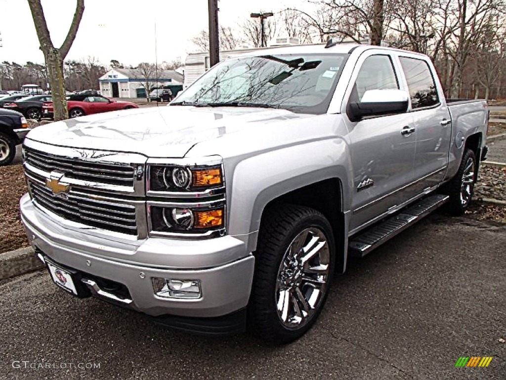 Silver Ice Metallic 2014 Chevrolet Silverado 1500 High Country Crew Cab 4x4 Exterior Photo #91366648