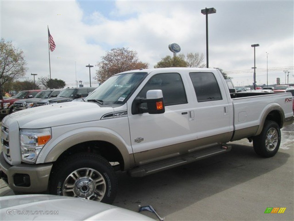 2014 F350 Super Duty King Ranch Crew Cab 4x4 - White Platinum Tri-Coat / King Ranch Chaparral Leather photo #1
